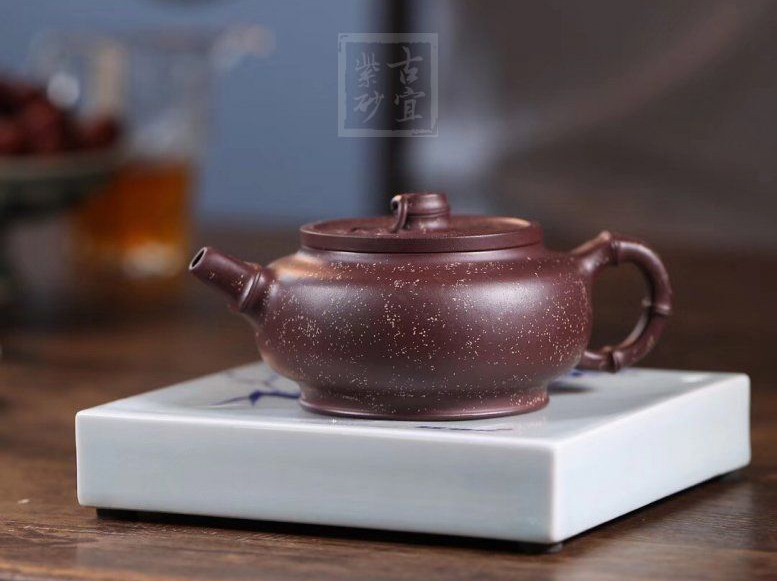 《金砂竹韻》宜興紫砂壺純手工底槽青，段泥泡茶壺